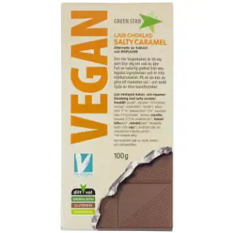 Greenstar Choklad Ljus Salty Caramel Vegan Ekologisk 100g