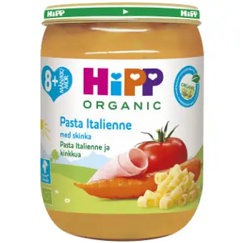 Hipp Pasta italienne med skinka Från 8m Ekologisk