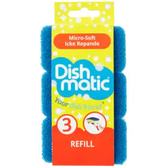 Dishmatic Diskborste Refill Blå 3-pack