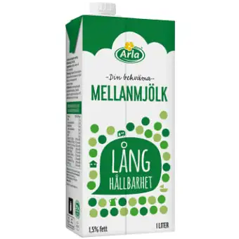 Arla Mellanmjölk Lång hållbarhet 1,5% 1l