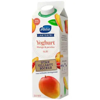 Valio Yoghurt Mango Persika 1kg Laktosfri