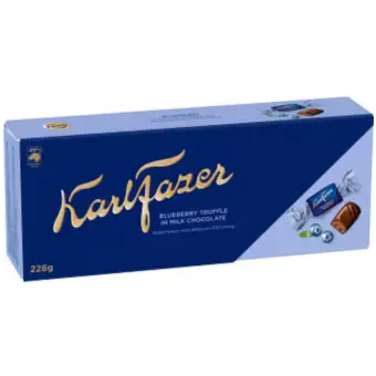 FAZER Chokladpraliner Mjölkchoklad Blåbär 228g
