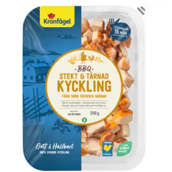 KRONFåGEL Kyckling Stekt & Tärnad BBQ smak 200g