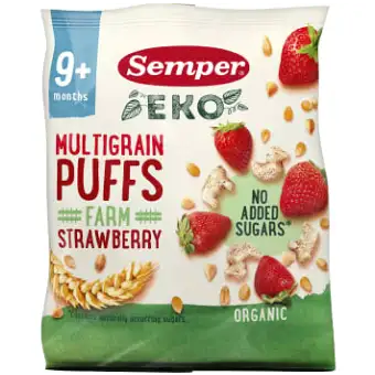 Semper Multigrain puffs Strawberry 9m 18g