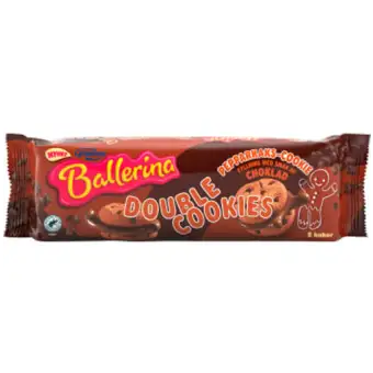 BALLERINA Dubbla Cookies Pepparkaka/choklad 168g