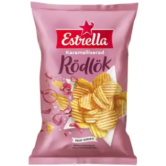 Estrella Chips Karamelliserad Rödlök 275g