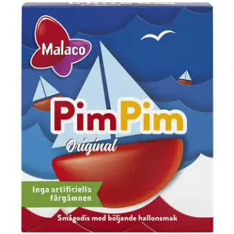 Malaco PimPim Hallonbåtar Tablettask