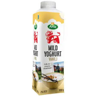 Arla Mild yoghurt Vanilj 2% 1000g