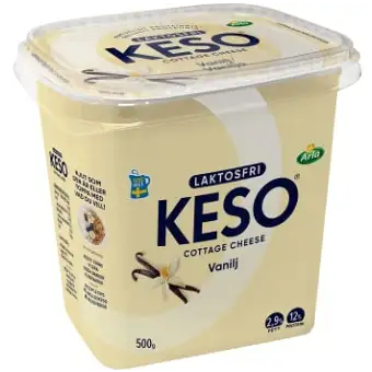 Keso Cottage cheese Vanilj 2,9% Laktosfri 500g