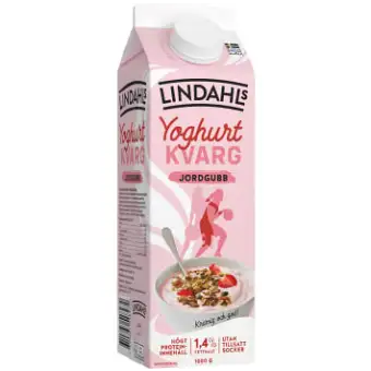 Lindahls Yoghurtkvarg Jordgubb 1,4% 1000g