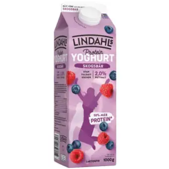 LINDAHLS Yoghurt Skogsbär Laktosfri 2% 1000g