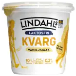 LINDAHLS Kvarg Vaniljsmak Laktosfri 0,2% 900g