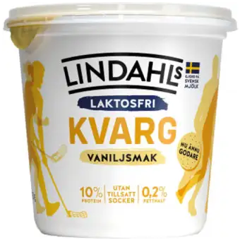 LINDAHLS Kvarg Vaniljsmak Laktosfri 0,2% 900g