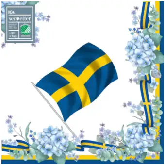 ICA servett svensk flagga