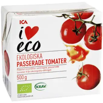 ICA I love eco Passerade Tomater 500g KRAV