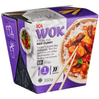 ICA Wok Kyckling röd curry Fryst 350g