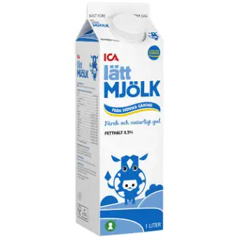 ICA Lättmjölk 0,5% 1l
