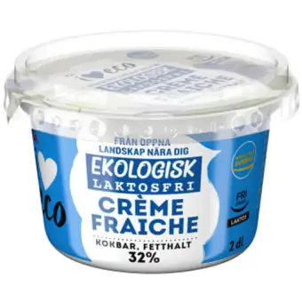 ICA I love eco Crème fraiche Laktosfri 32% 2dl KRAV