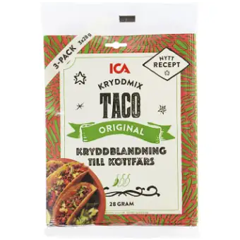ICA Taco kryddmix mild 3-pack