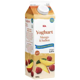 ICA Fruktyoghurt Mango & Hallon slät 2,5% 1000g