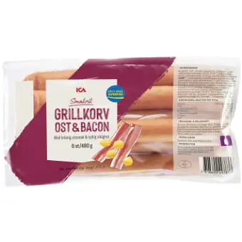 ICA Grillkorv ost & bacon 480g