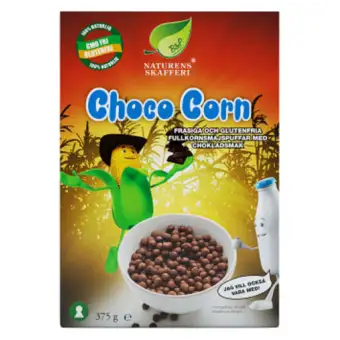 Naturens skafferi Choco corns Fullkornsmajspuffar med choklad Glutenfri 375g