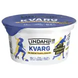 Lindahls Kvarg Blåbär & Vanilj Utan tillsatt socker 0,2% 150g