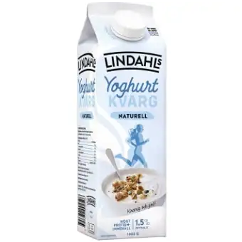 Lindahls Yoghurtkvarg 1,5% Fetthalt Naturell 1l