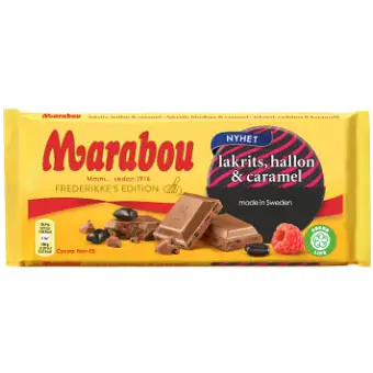 Marabou Chokladkaka Lakrits Hallon & Caramel 185g