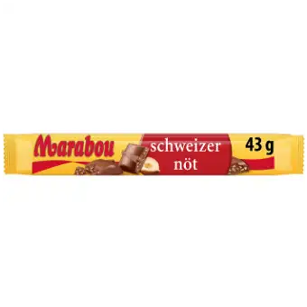 Marabou Mjölkchoklad bar Schweizernöt 43g